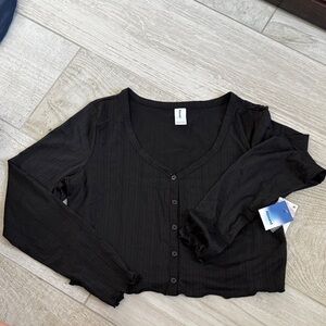 Abound Black Button-Down Women's Shirt